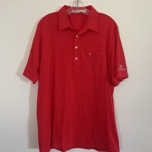Criquet Pocket Polo Mens Large Red Golf PGA West Performance Stretch Pima Cotton